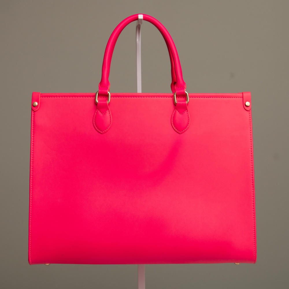 Neon Hot Pink Purse Large Tote Carry On Bag BarbieCore Vibrant Dopamine Max Loud - Picture 4 of 5